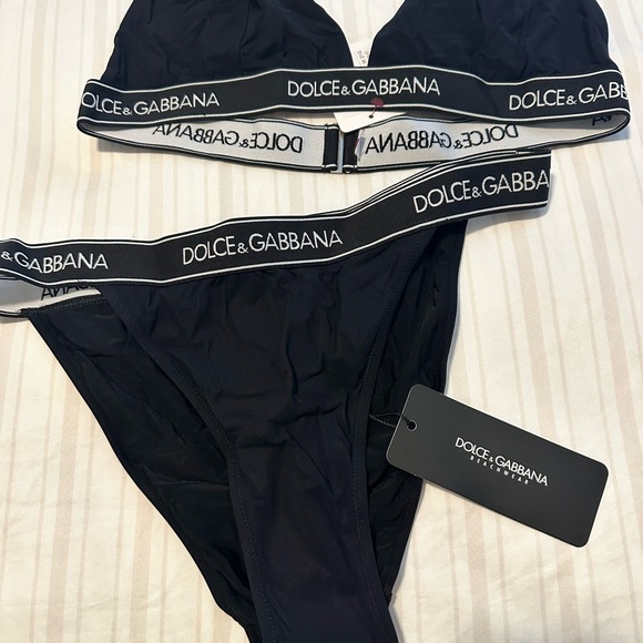 Dolce & GABBANA Logo Tie Swimsuit NWT - Picture 2 of 10